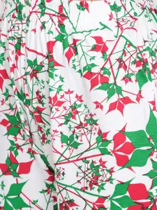 zebu Women Green & White Solid Night suit