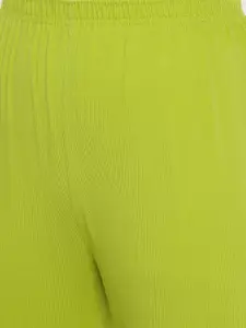 zebu Women White & Green Printed Night Suit