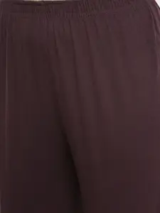 zebu Women White & Brown Printed Night suit