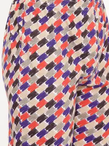 zebu Women Beige & Purple Solid Night suit