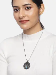 Sukkhi Women Rhodium Plated Pendant With Chain