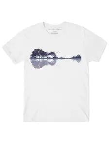 THREADCURRY Boys White Printed Round Neck T-shirt