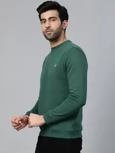 Allen Solly Men Green Solid Sweatshirt