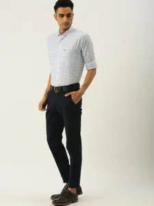 Allen Solly Men Nottingham White & Blue Regular Fit Checked Casual Shirt