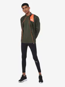 Puma Men Green Solid Sporty Track Jacket