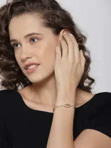 Priyaasi Gold-Plated AD-Studded Handcrafted Bangle Style Bracelet