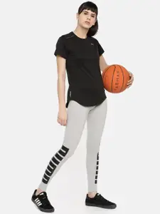 Puma Women Black Ignite Heather Round Neck T-shirt