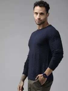 Blackberrys Geometric Self Design Acrylic Pullover