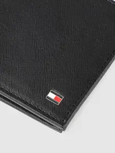 Tommy Hilfiger Men Black Solid Two Fold Wallet
