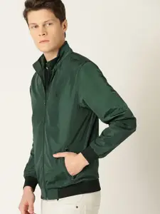 Allen Solly Men Green Solid Bomber  Jacket