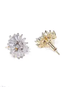 Priyaasi Gold-Plated CZ Studded Floral Studs