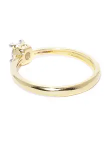 Priyaasi Women Gold-Plated American Diamond Studded Handcrafted Finger Ring