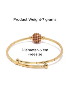 Zaveri Pearls Gold-Plated Cubic Zirconia Studded Wraparound Bracelet