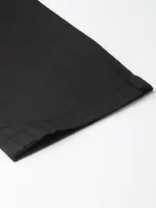 Blackberrys Men Black Sharp Regular Fit Self-Checked Trousers