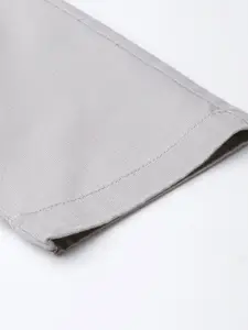 Blackberrys Men Grey Sharp Regular Fit Self Design Regular Trousers