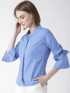 Style Quotient Women Blue Classic Regular Fit Solid Casual Shirt