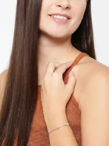 Carlton London Silver-Toned Rhodium-Plated Star Shaped Bracelet