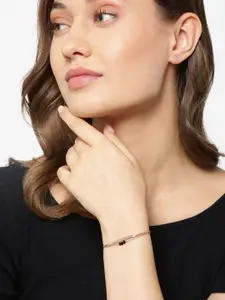 Carlton London Black Gold-Plated Beaded Dualstrand Bracelet