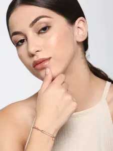 Carlton London Rose Gold-Plated Charm Bracelet