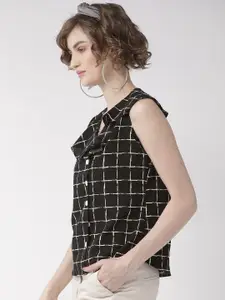 Style Quotient Women Black & White Checked Top