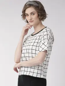 Style Quotient Women White & Black Checked Top
