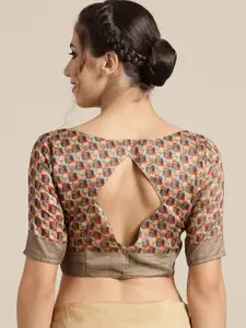 Saree mall Beige & Orange Printed Saree