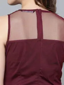 STREET 9 Burgundy & Silver Embellished Maxi Dress