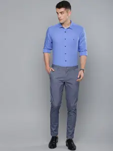 Louis Philippe Sport Men Blue Slim Fit Solid Smart Casual Shirt