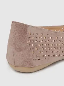 Carlton London Women Taupe Laser Cut Ballerinas