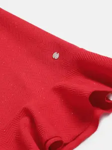 Allen Solly Junior Girls Red Solid A-Line Dress