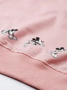 Kook N Keech Disney Women Peach-Coloured Solid Hooded Sweatshirt