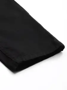 Roadster Men Black Regular Fit Solid LYCRA Fiber Chinos