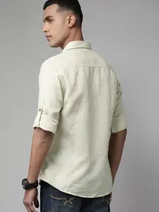 The Roadster Lifestyle Co. Men Linen Cotton Casual Shirt