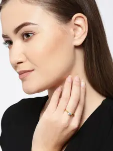 Priyaasi Gold-Plated American Diamond Studded Finger Ring