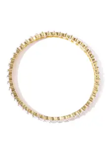 Priyaasi Set of 2 Gold-Plated Cubic Zirconia Studded Handcrafted Bangles
