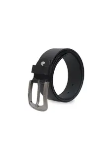 Kara Men Black Solid Leather Belt