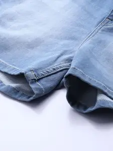 The Roadster Lifestyle Co Women Blue Washed Regular Fit Denim Shorts