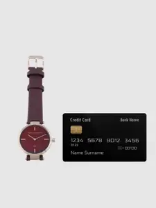 French Connection Women Burgundy Analogue Watch FC138RRG