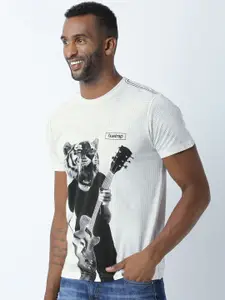 Huetrap Men White Printed T-shirt