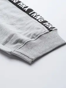 HRX by Hrithik Roshan Men Light Grey Melange Slim Fit Rapid-Dry Training Track Pants