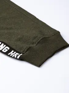 HRX by Hrithik Roshan Men Green Melange Solid Rapid Dry Antimicrobial Training Joggers