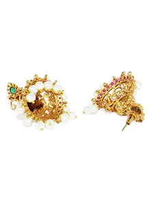 Peora Gold-Plated Dome Shaped Temple Jhumkas