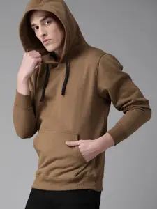 The Roadster Lifestyle Co Men Brown Solid Hooded Sweatshirt
