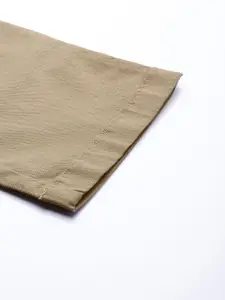 Louis Philippe Sport Men Beige Smart Casual Slim Fit Self Design Regular Trousers