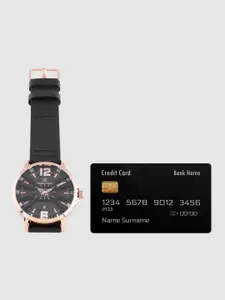 Daniel Klein Men Black Leather Analogue Watch DK.1.12374-6