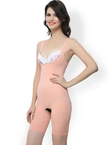 Clovia Orange High Compression Body Suit Shaper SW0002F16