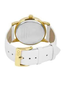 GIO COLLECTION Women Black & Off-White Dial Watch G0037-02