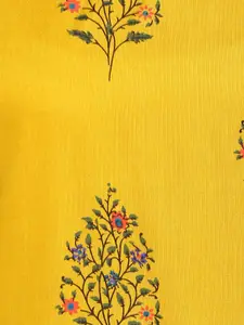 Vbuyz Women Yellow Embroidered Straight Kurta