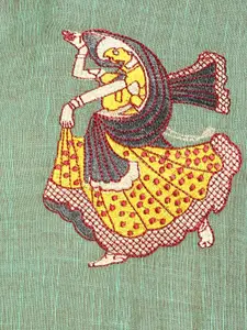 Vbuyz Women Green Quirky Embroidered Straight Kurta