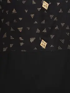 Vbuyz Women Black Printed Straight Kurta